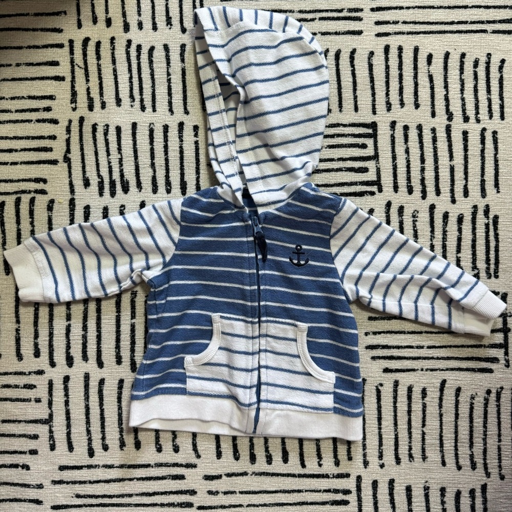 Little Me Sailing Striped Cotton Knitted Jacket 6m